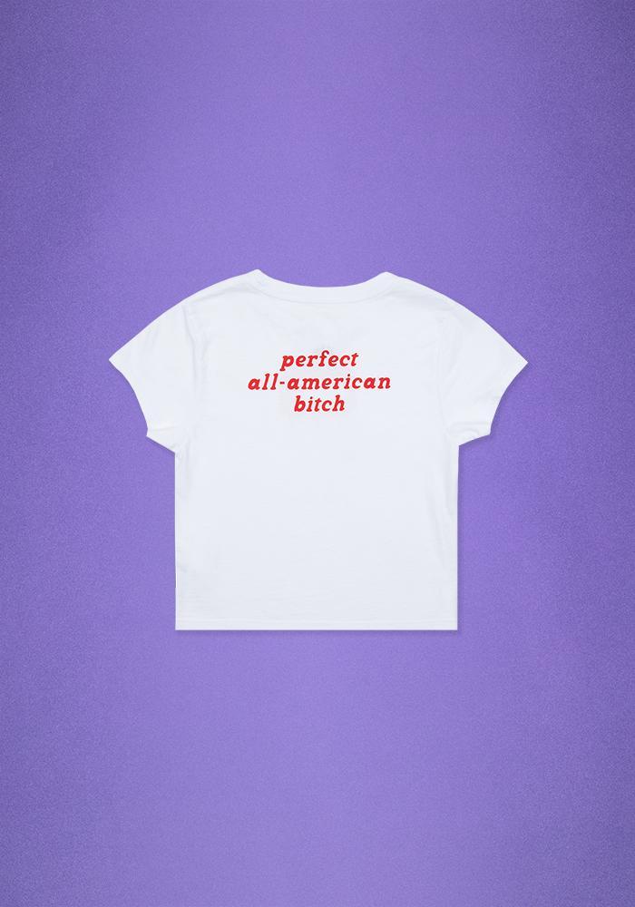 perfect all-american bitch crop t-shirt Female Product Image