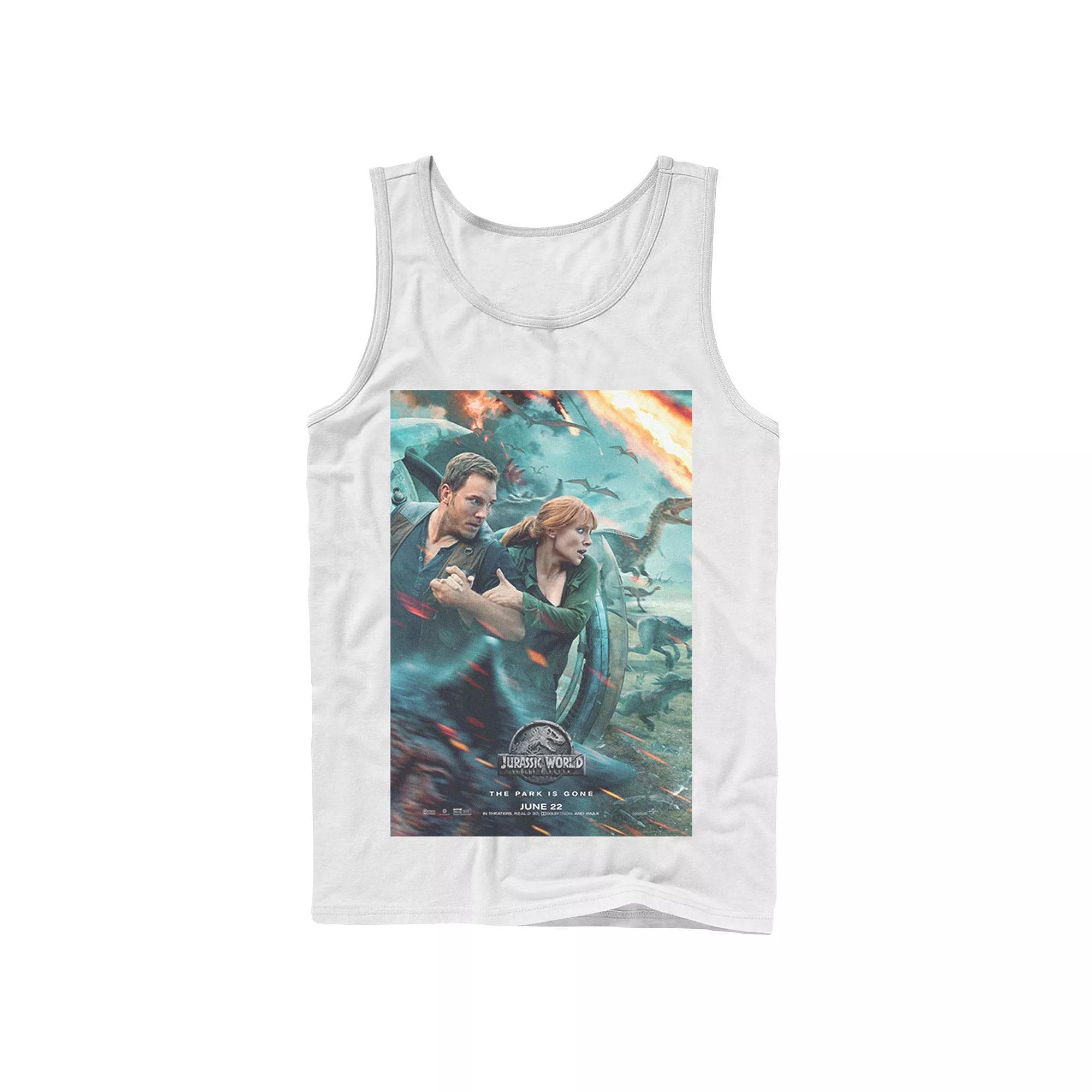 Men's Jurassic World Two Owen Claire Movie Poster Tank Top, Size: XL, Black Product Image