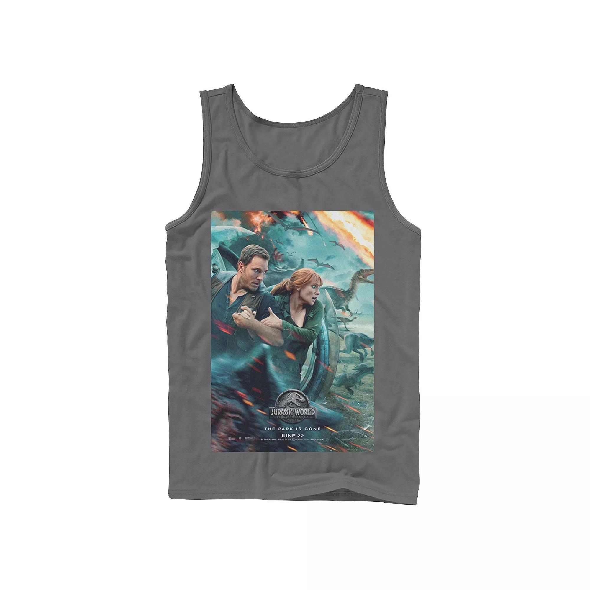 Men's Jurassic World Two Owen Claire Movie Poster Tank Top, Size: XL, Black Product Image