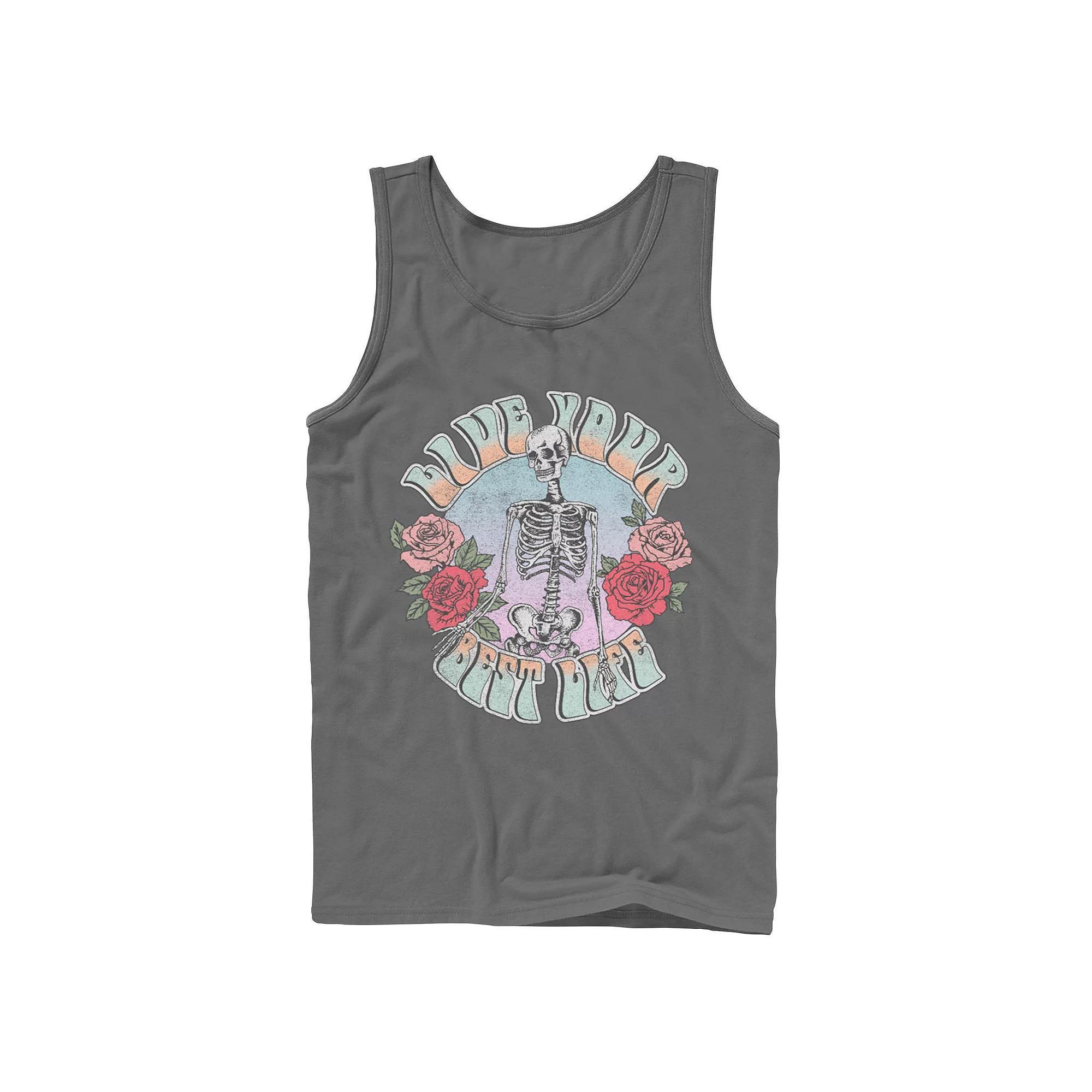 Men's Fifth Sun Best Live Skeleton Tank Top, Size: XL, Grey Product Image