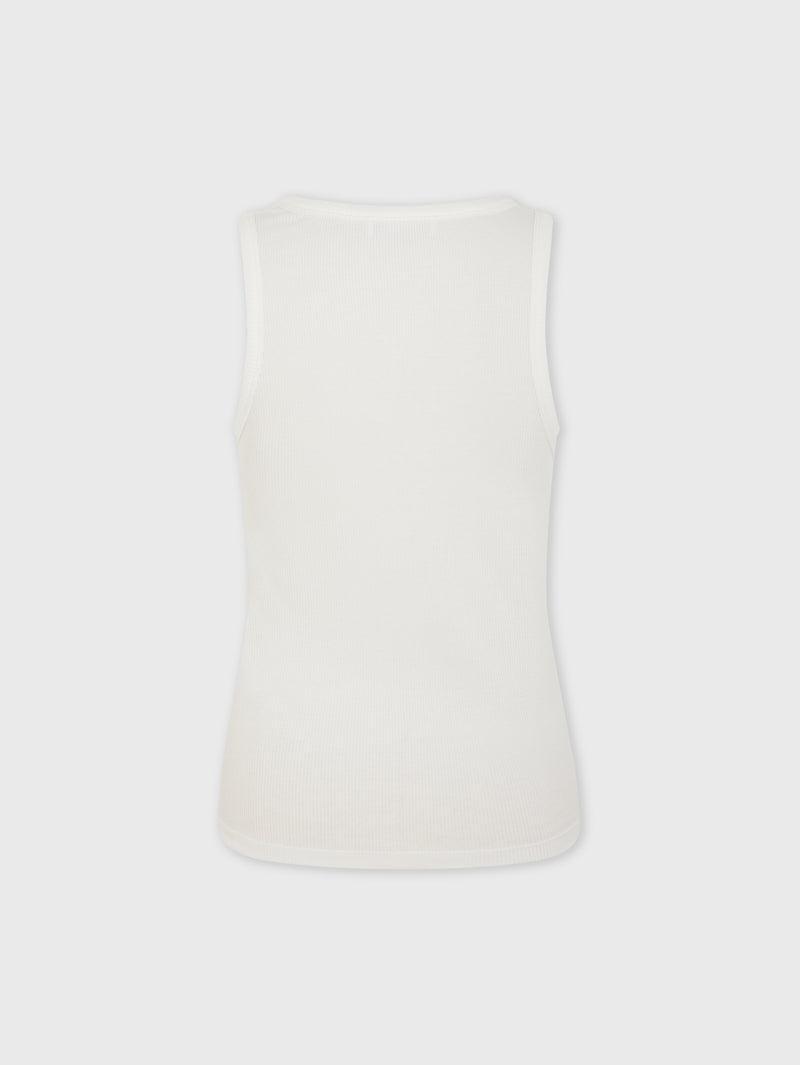 White Tank Top with signature piercing Product Image