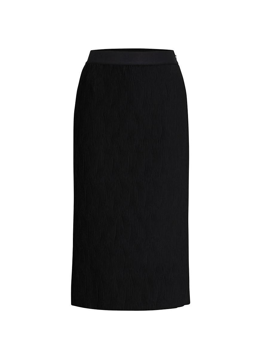 Womens Stretch-Tulle Skirt with Wavy Plisse Pleats Product Image