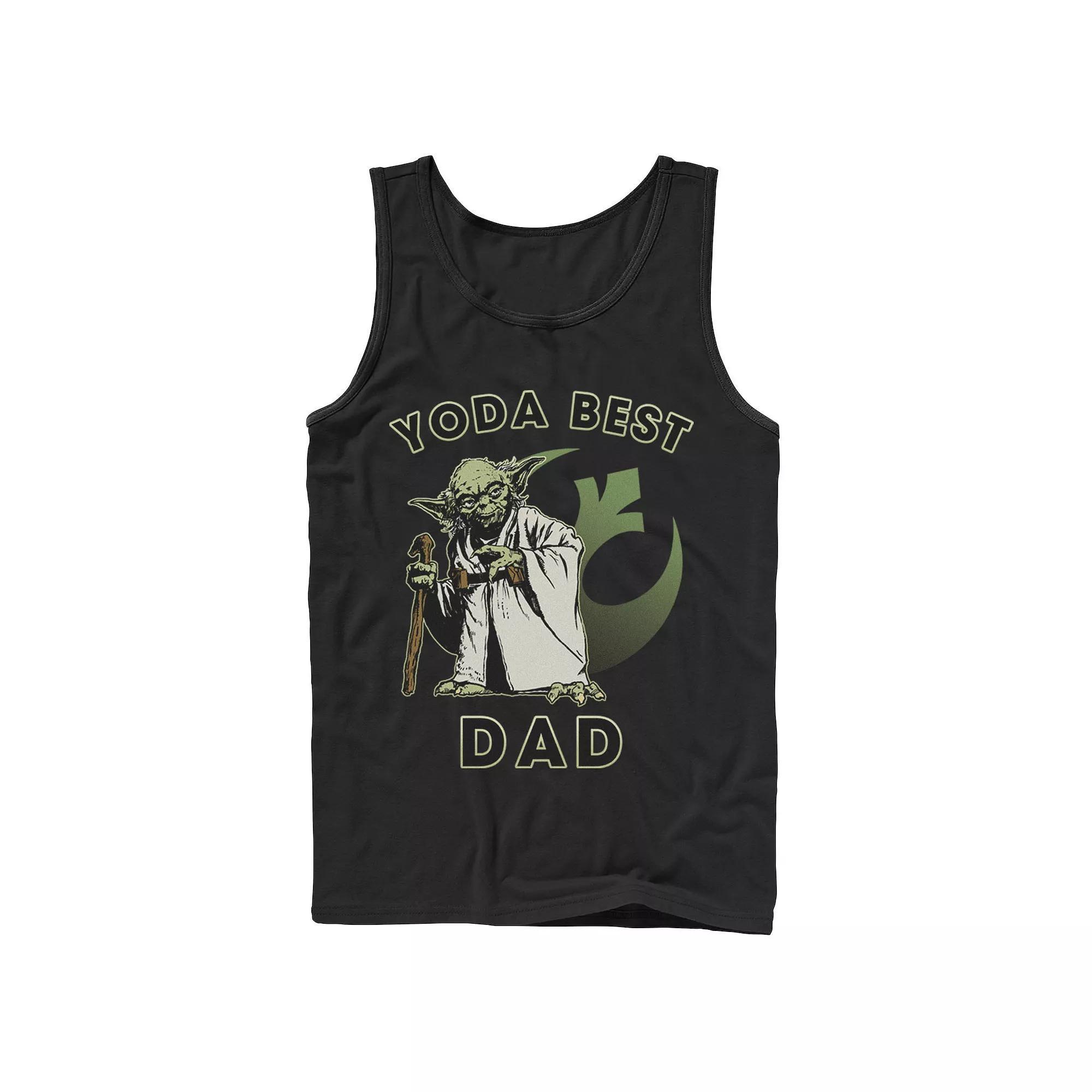 Men's Star Wars Yoda Best Dad Rebel Logo Tank Top, Size: Large, Black Product Image