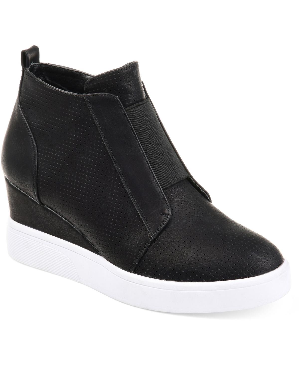 Journee Clara Womens Wedge Sneakers Ivory Product Image