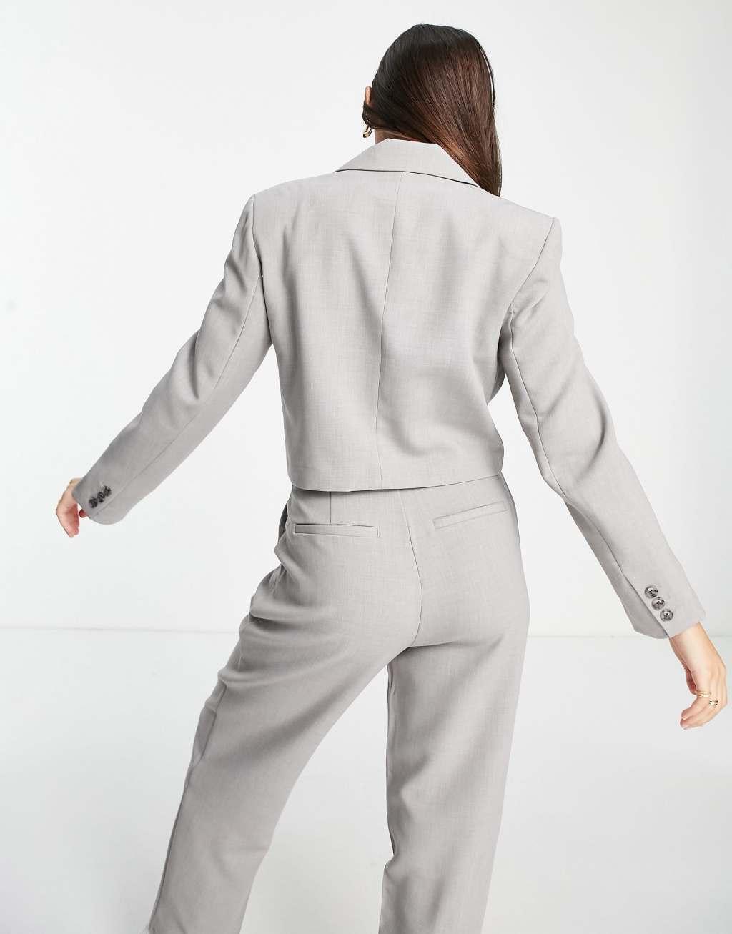 Stradivarius cropped blazer in gray - part of a set Product Image