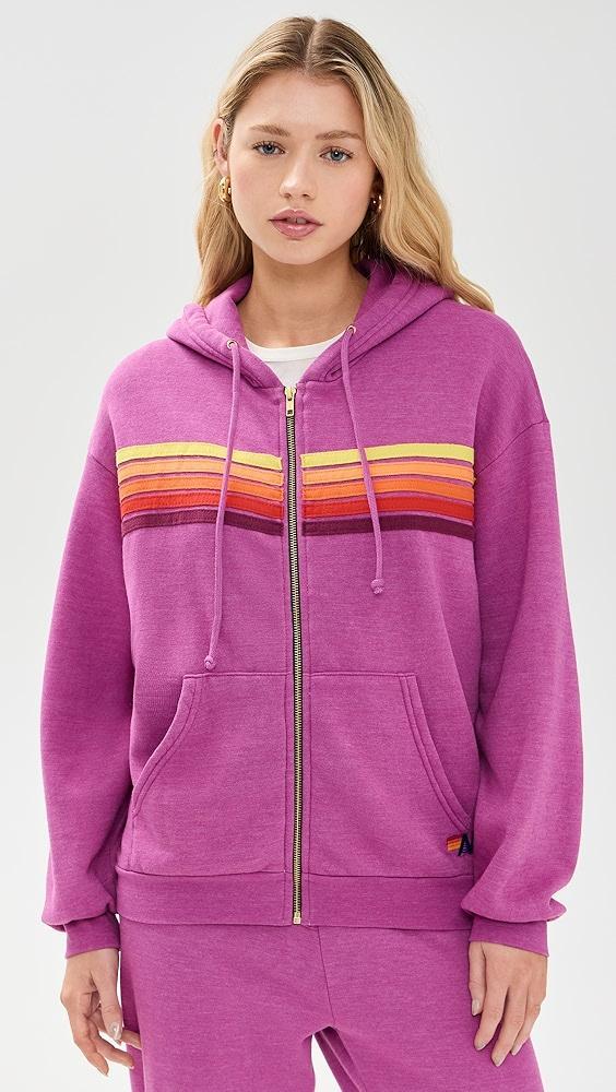 Aviator Nation 5 Stripe Zip Hoodie Relaxed | Shopbop Product Image