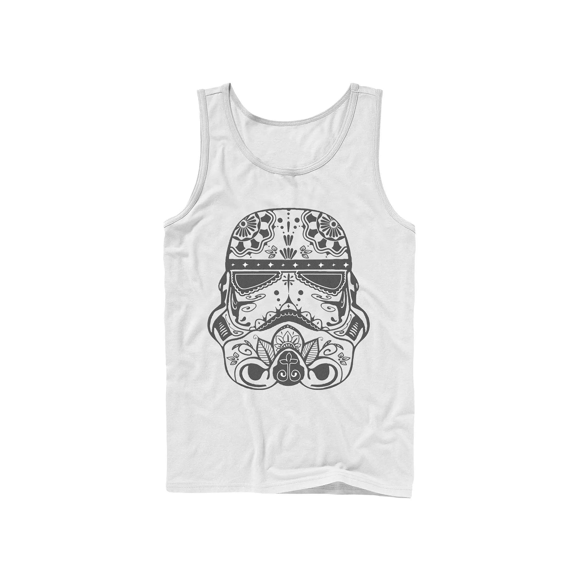 Men's Star Wars Stormtrooper Sugar Skull Tank Top, Size: Large, White Product Image