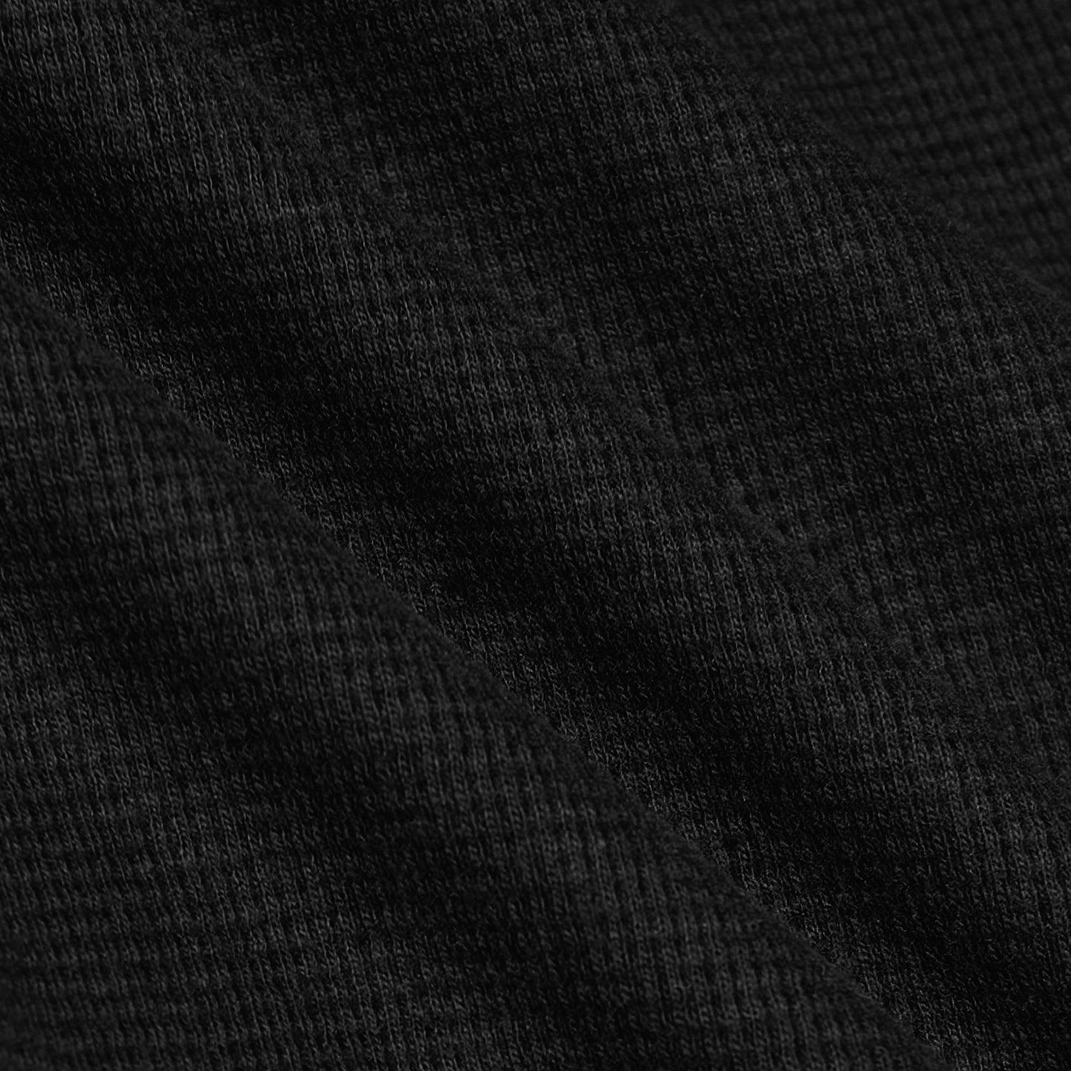 Black Waffle Long Sleeve Crew Neck Product Image