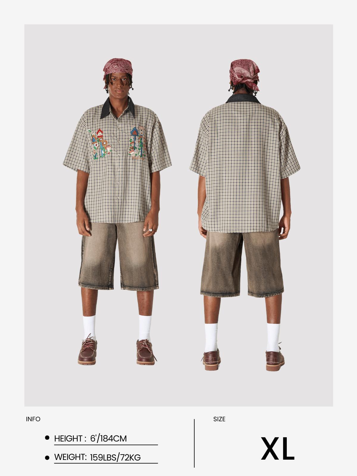 Aelfric Eden Plaid Embroidery Shirt Product Image