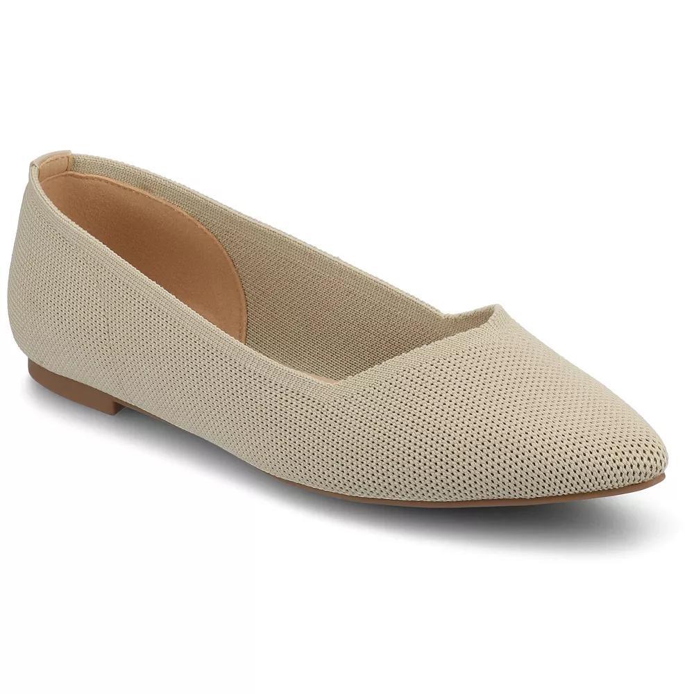 Journee Minnah Knit Slip-On Pointed-Toe Women's Dress Flats, Size: 8, Brown Product Image