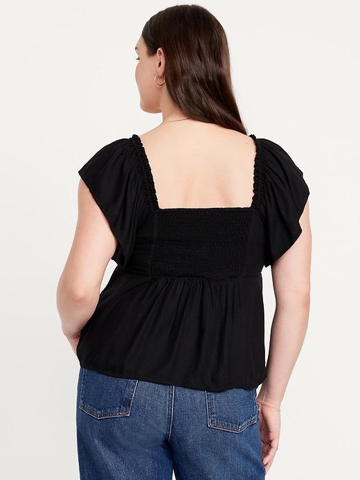 Flutter-Sleeve Crepe Top Product Image