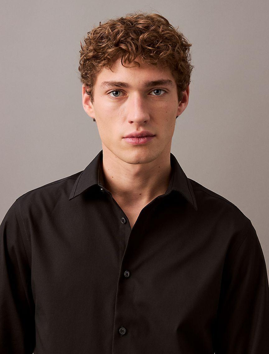 Steel Solid Slim Fit Button-Down Shirt Product Image