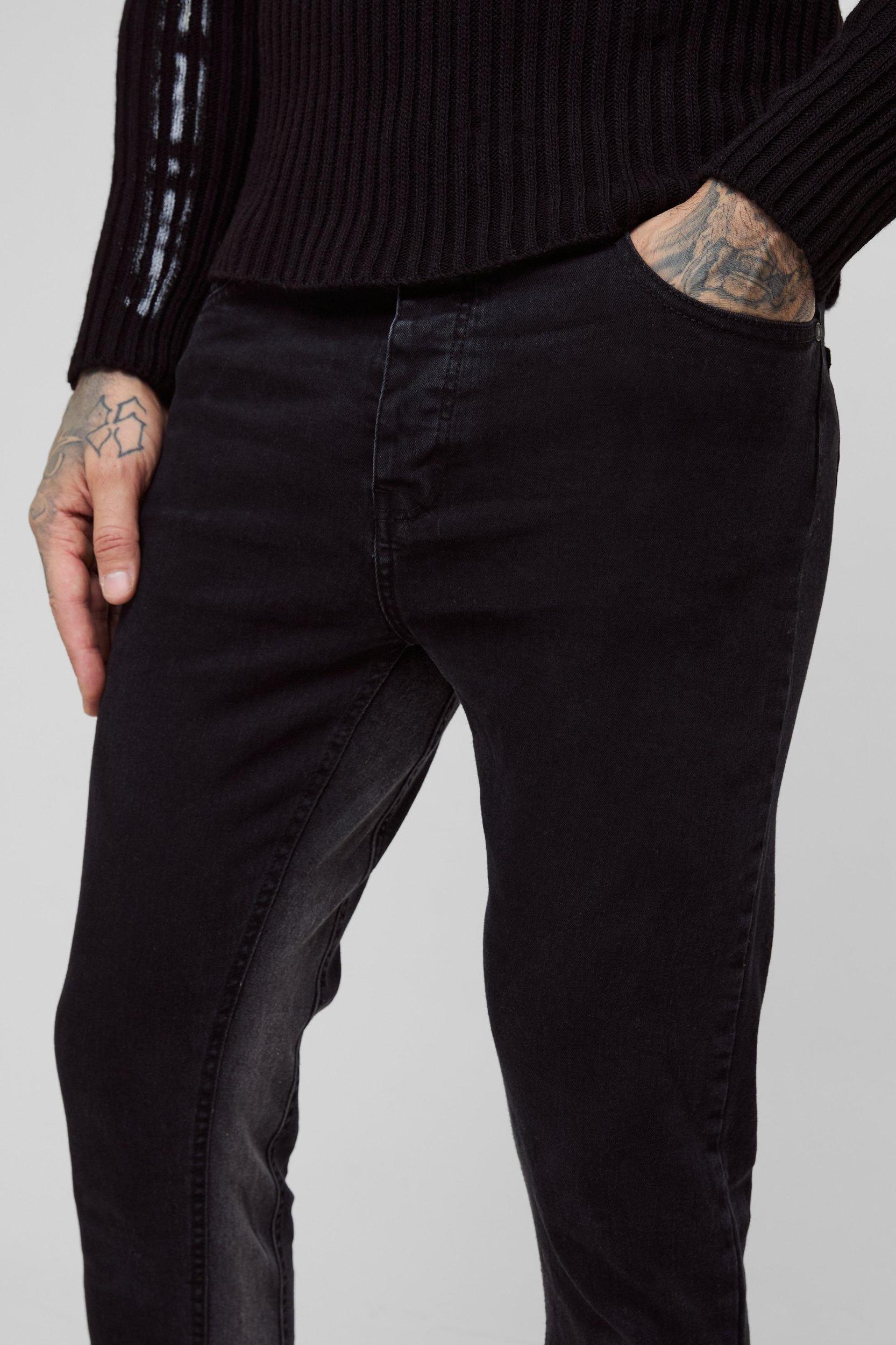 Tall Skinny Fit Contrast Gusset Pants | boohooMAN USA Product Image