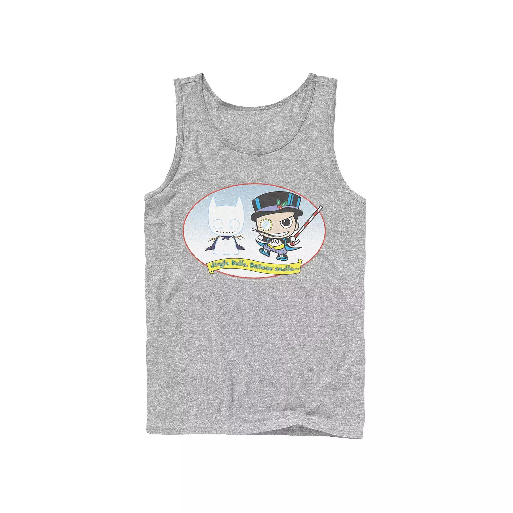 Men's DC Comics The Penguin Jingle Bells Batman Smells Christmas Tank Top, Size: Large, White Product Image