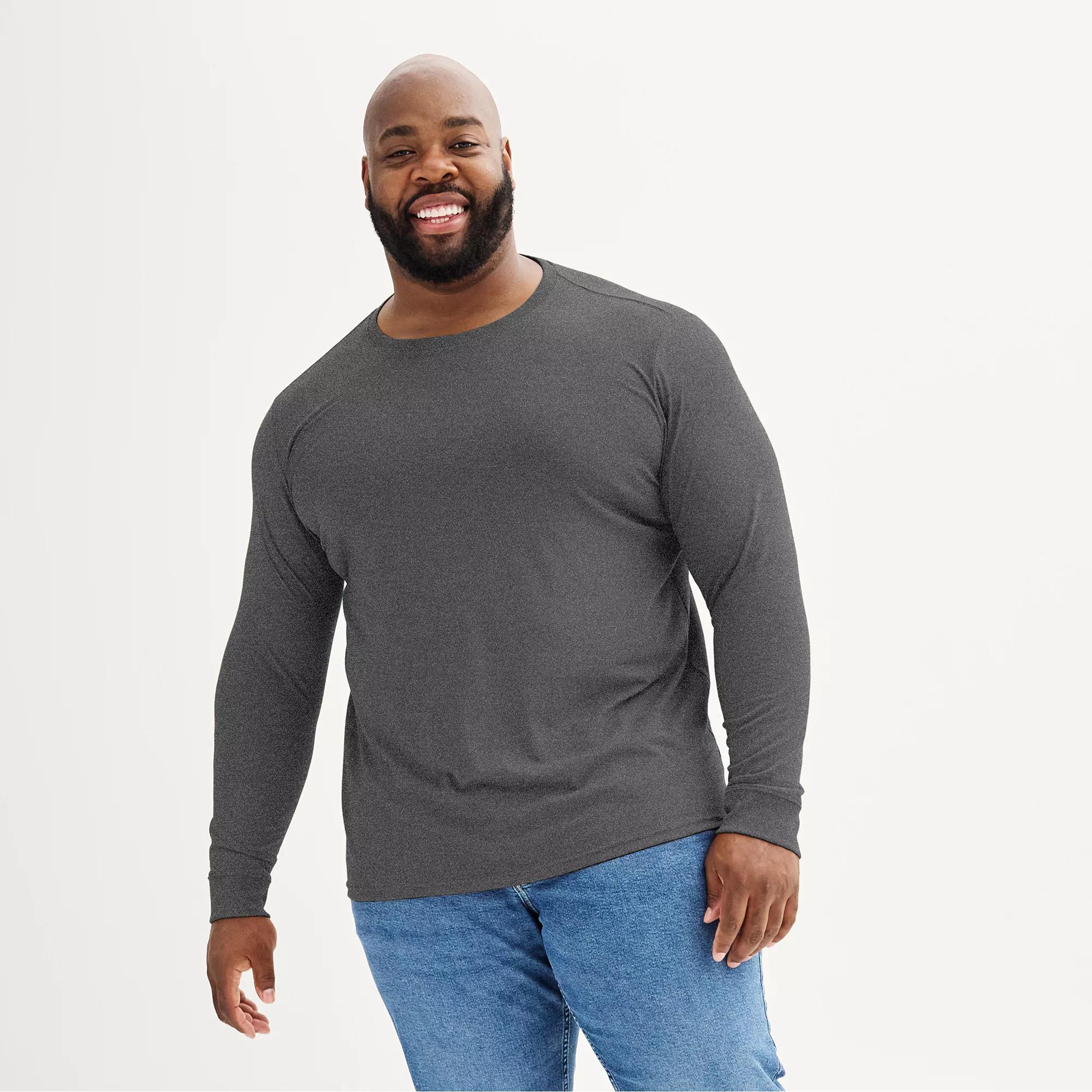 Big & Tall Sonoma Goods For Life® Crewneck Tee, Men's, Size: XL Tall, Medium Grey Product Image