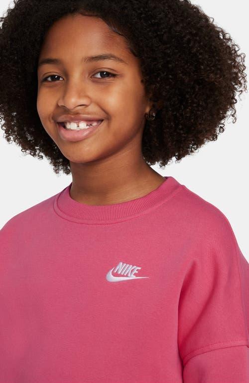 Nike Kids' Sportswear Club Fleece Crewneck Sweatshirt in Aster Pink/White at Nordstrom, Size Xs Product Image