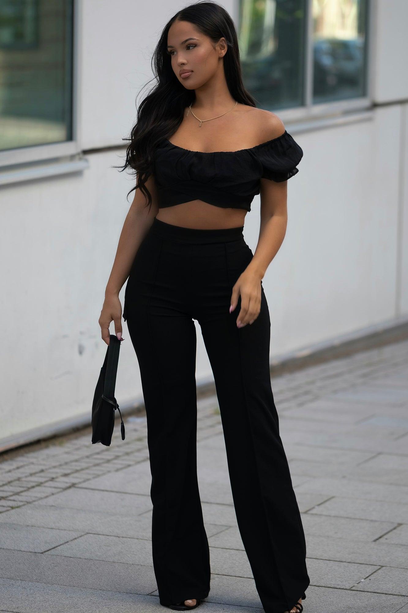 Victoria High Waisted Dress Pants - Black Product Image
