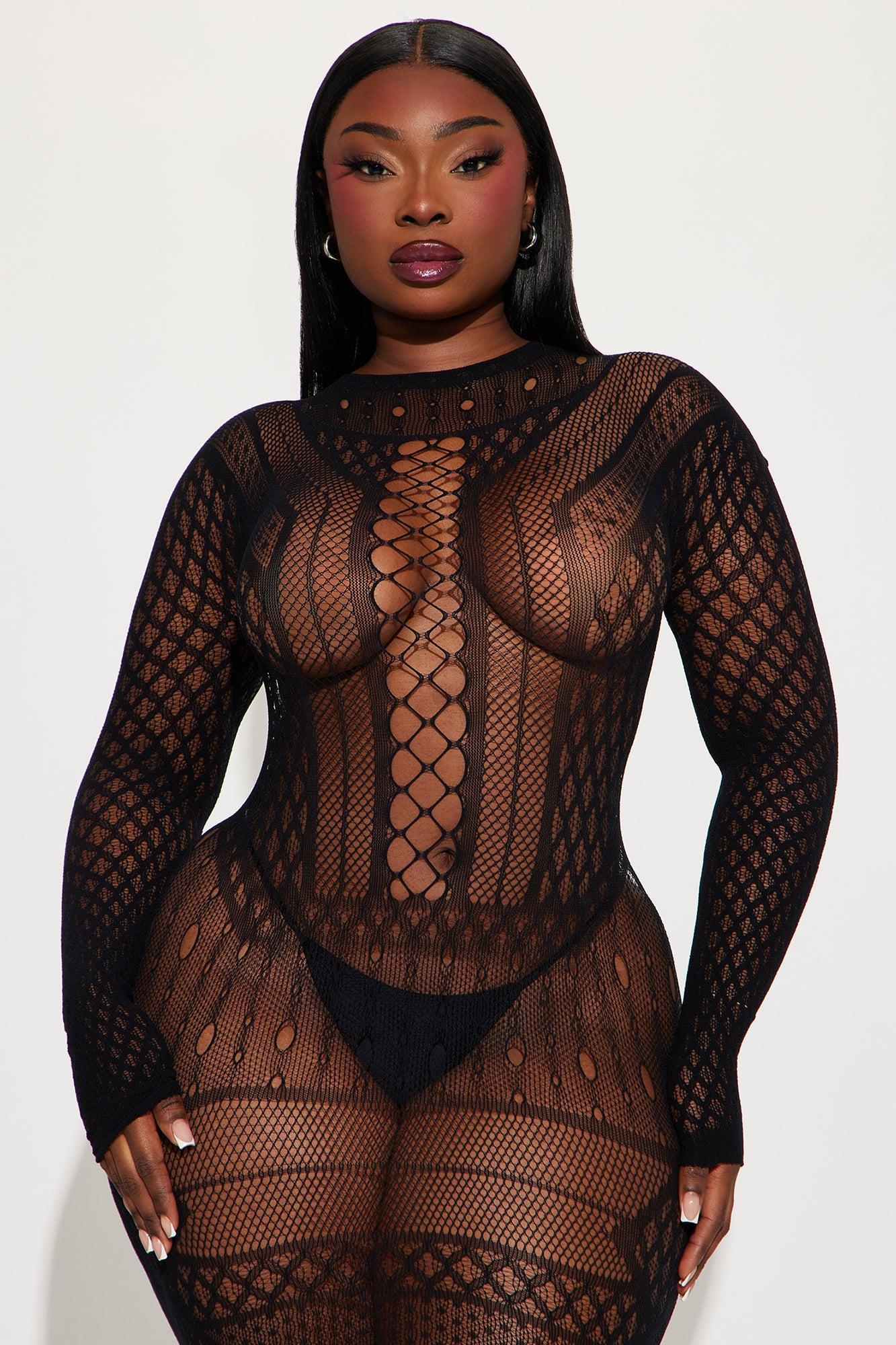 Racing Through Your Mind Bodystocking Dress - Black Product Image