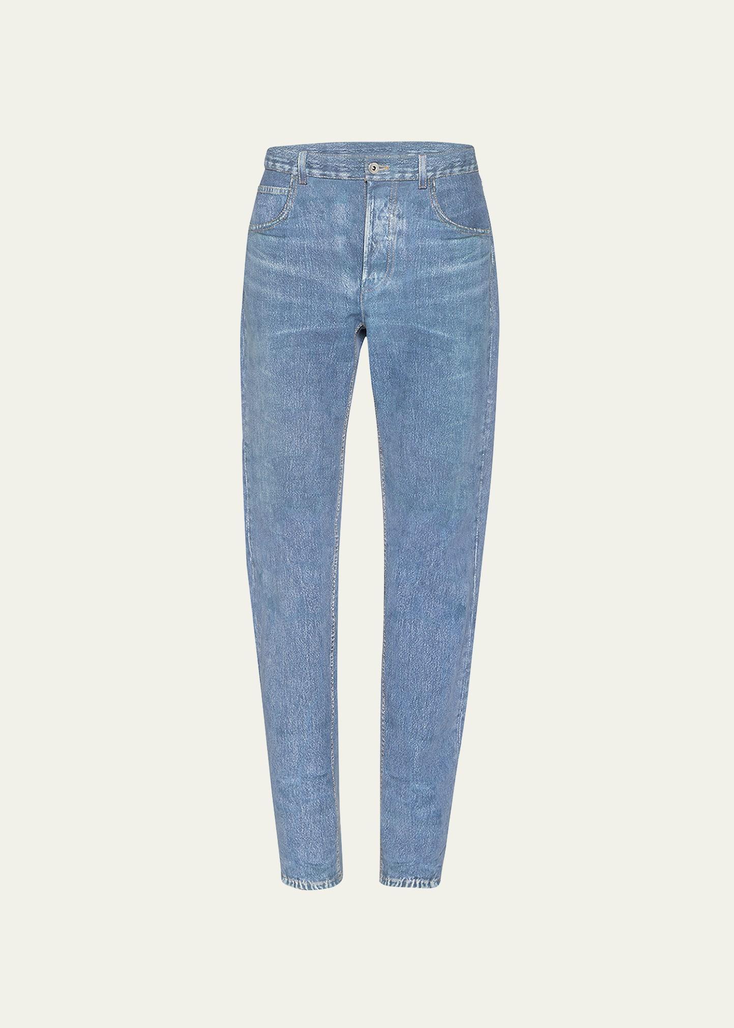 Womens Denim-Coated Leather Pants Size 0 Product Image