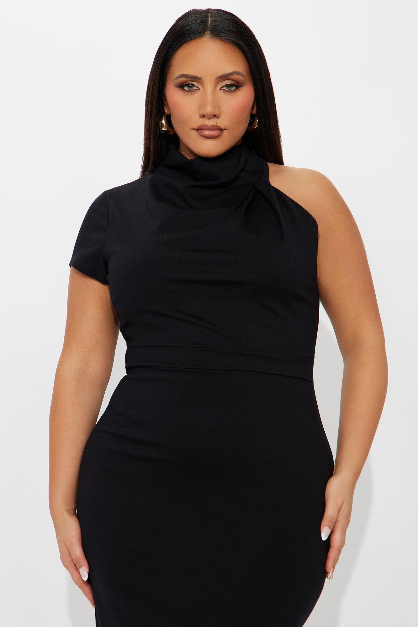 Celene Body Sculpting Ponte Maxi Dress - Black Product Image