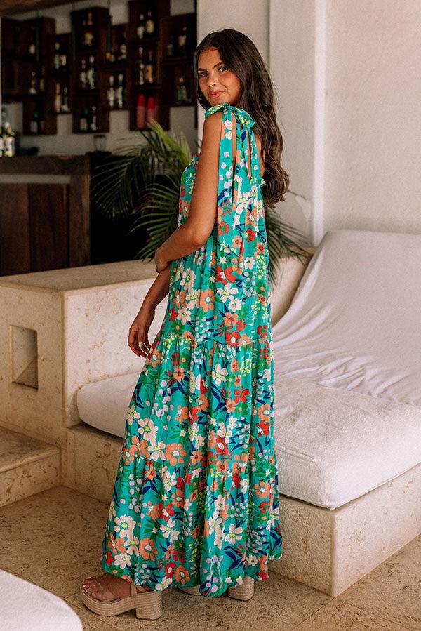 Chasing Sunshine Floral Maxi in Turquoise Product Image