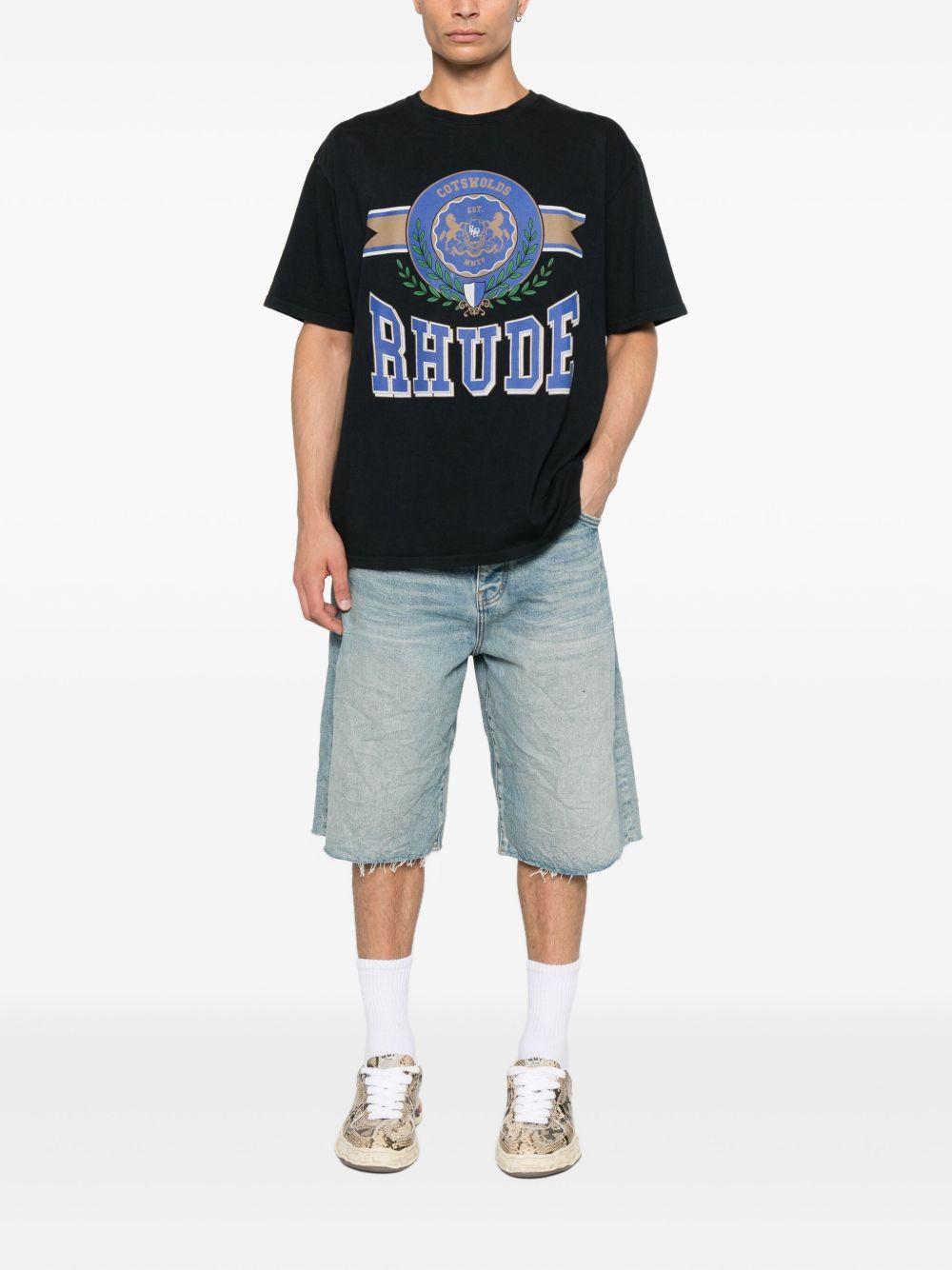 crest-print cotton T-shirt Product Image
