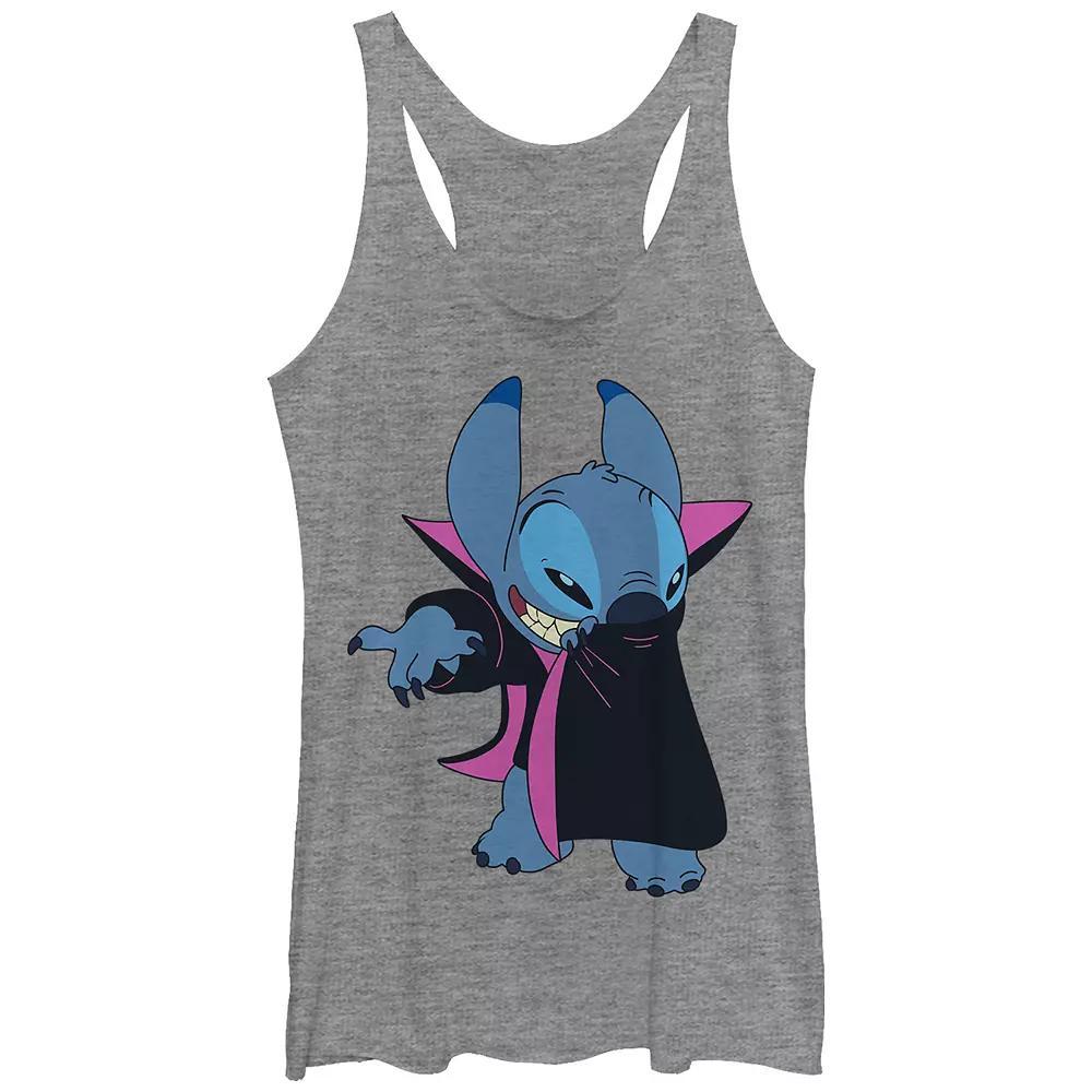 Disney's Lilo & Stitch Juniors' Cheeky Vampire Stitch Tri-Blend Racerback Tank Top, Girl's, Size: XXL, Gray Grey Product Image