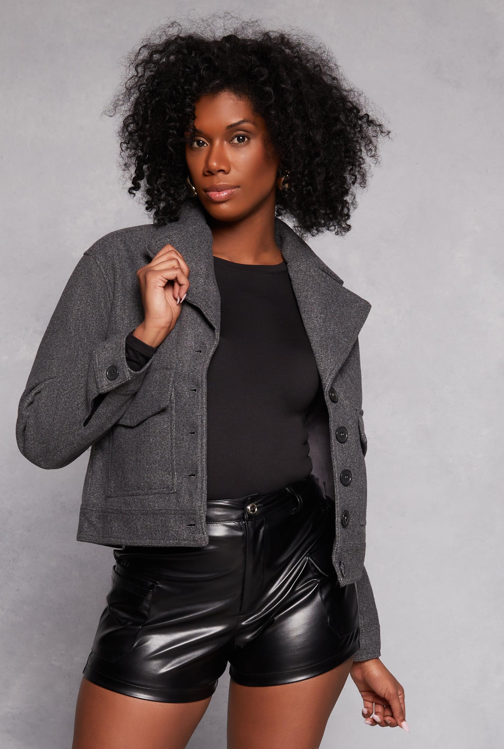 Womens Lapel Collar Jacket Product Image