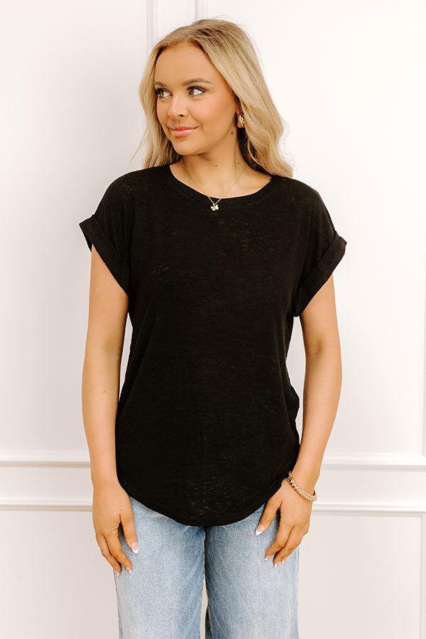 Casual Couture Knit Tee in Black Product Image