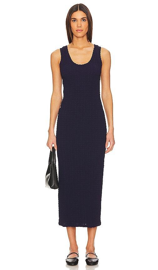 Enza Costa Puckered Tank Dress in Navy Product Image