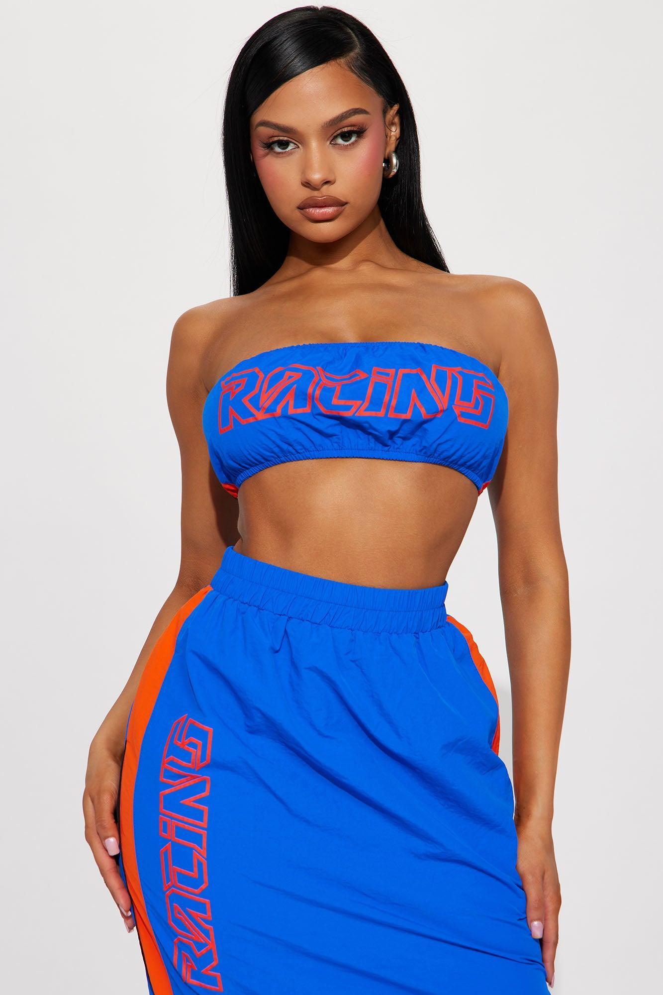 Race To The Finish Line Skirt Set - Royal/combo Product Image