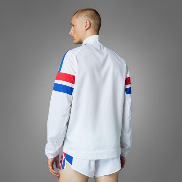 adidas Adizero Retro Running Jacket Blue S Mens Product Image