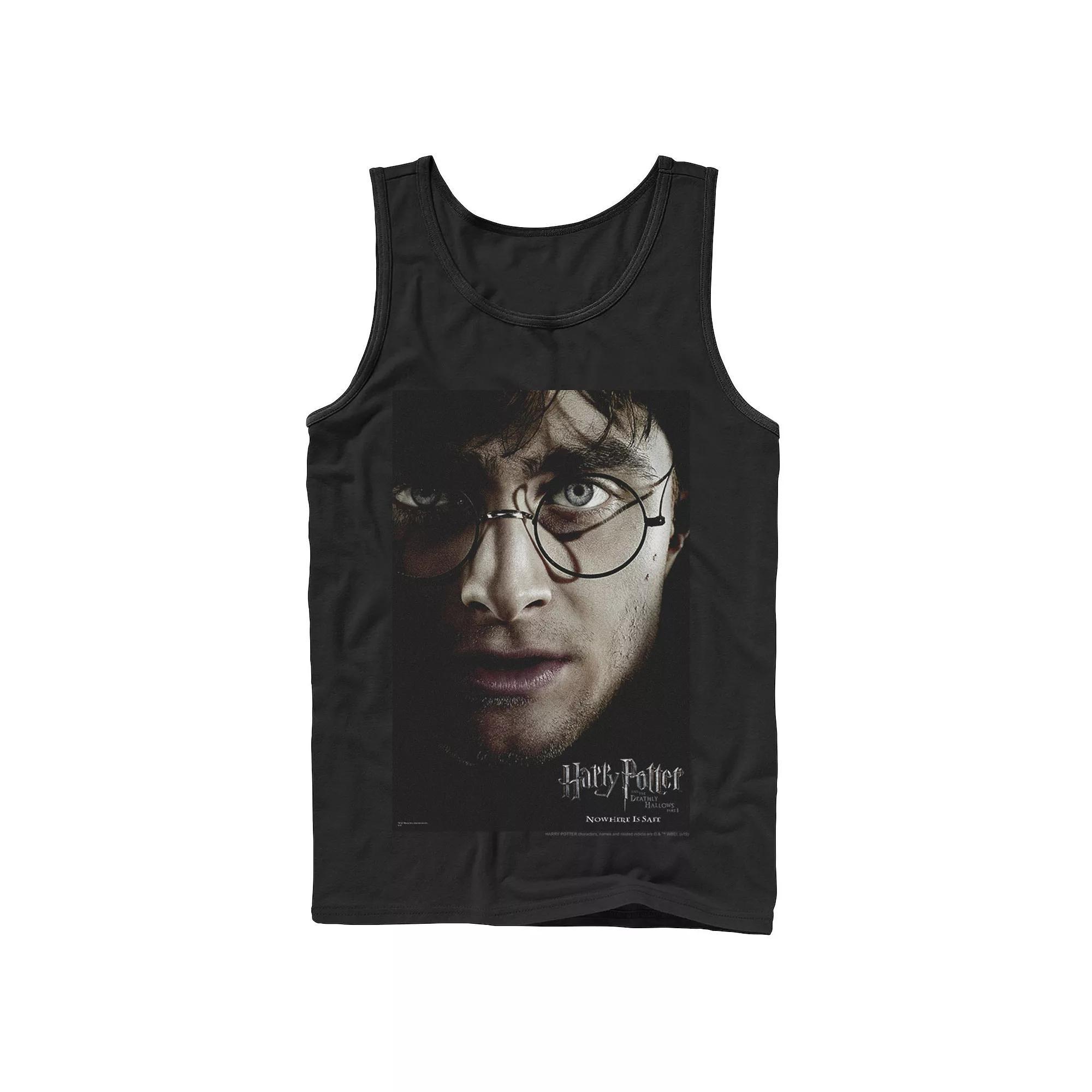 Mens Harry Potter Deathly Hallows Harry Character Poster Graphic Tank Top Product Image
