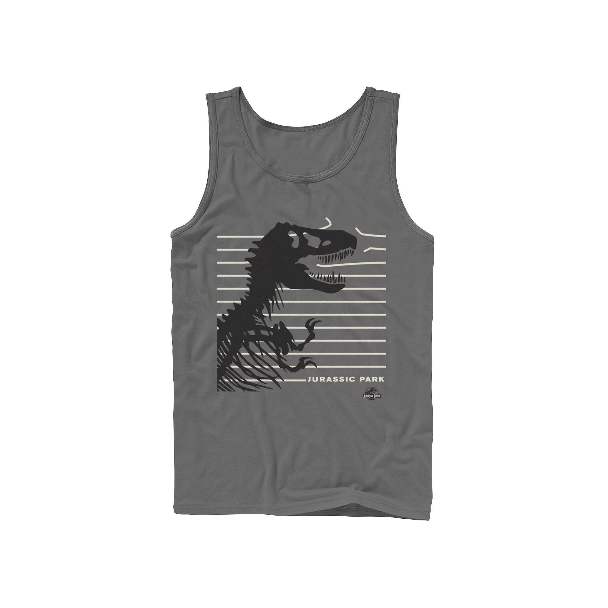 Men's Jurassic Park T-Rex Broken Fence Tank Top, Size: XL, Grey Product Image