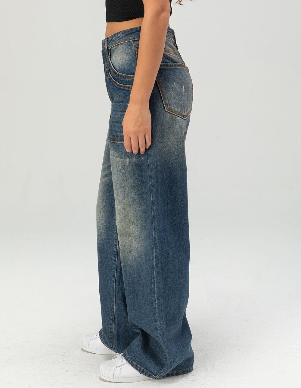 GUESS ORIGINALS Double Wide Leg Womens Jeans - DARK STONE Product Image