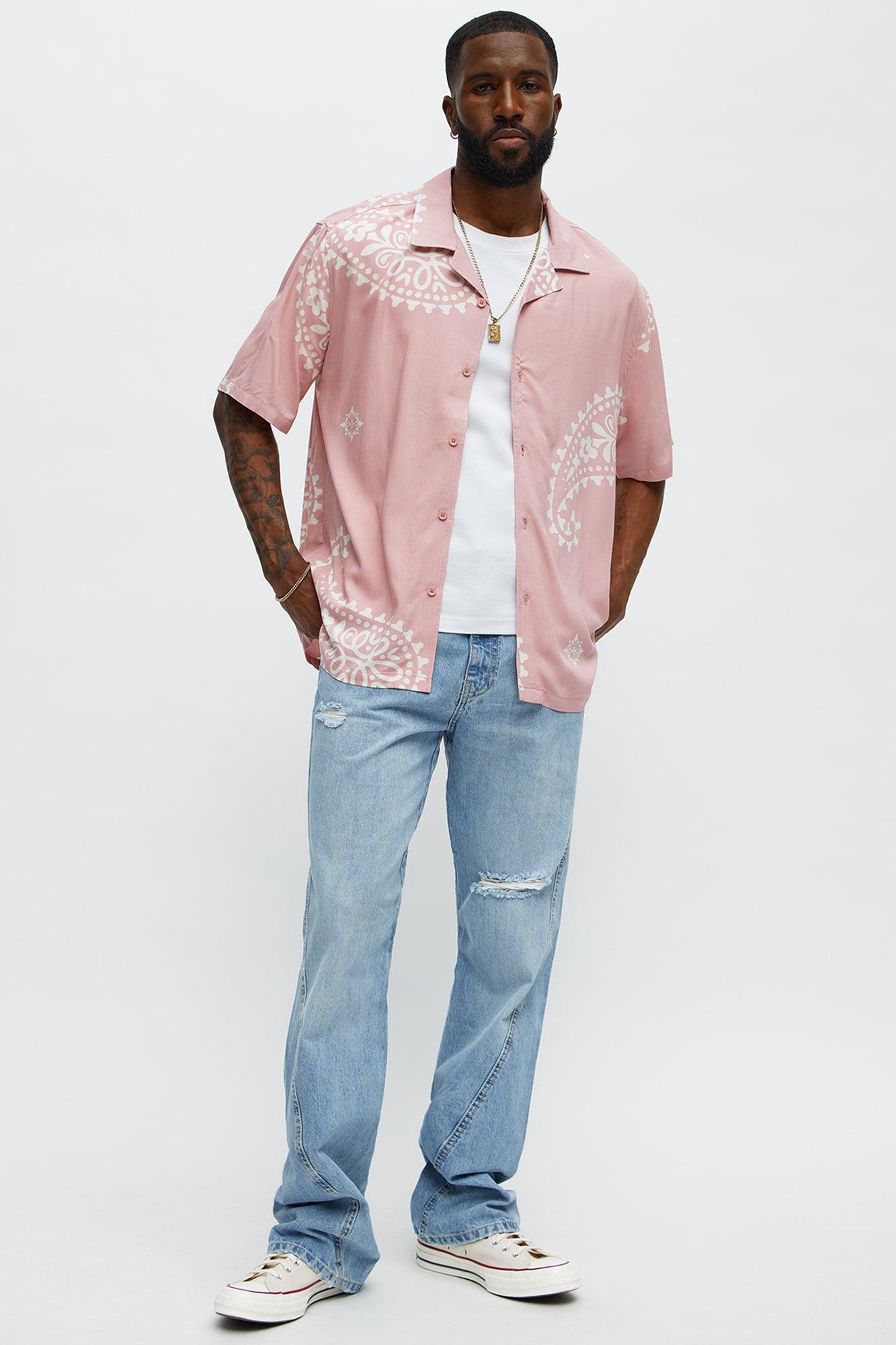 Stacked Slim Flare On Levels Distressed Jeans - Light Blue Wash Product Image