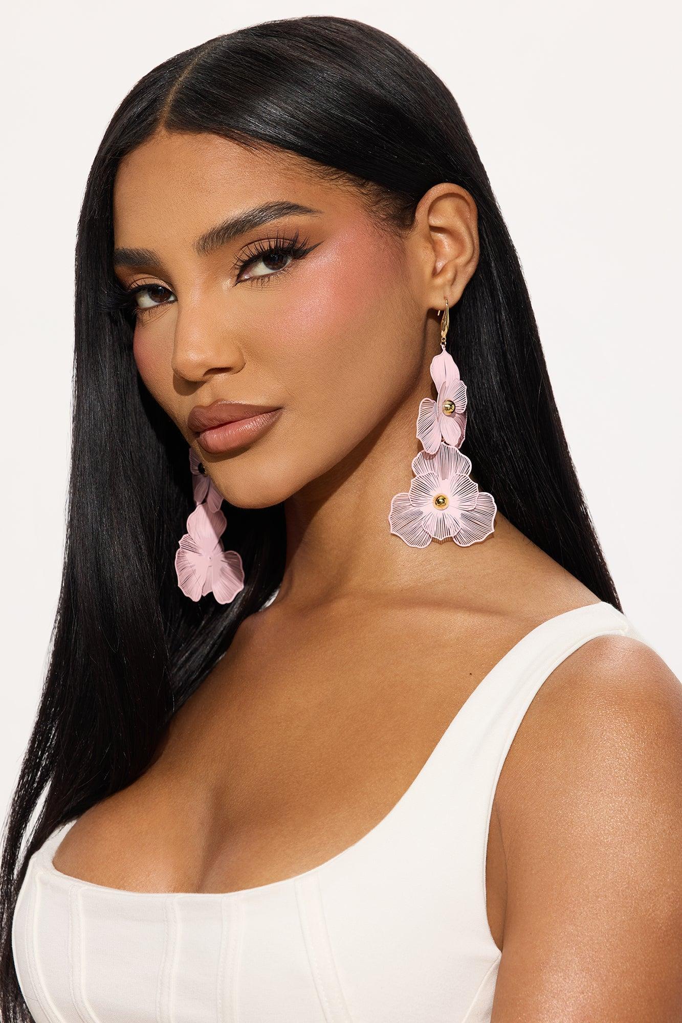 Fresh And Floral Earrings - Pink Product Image