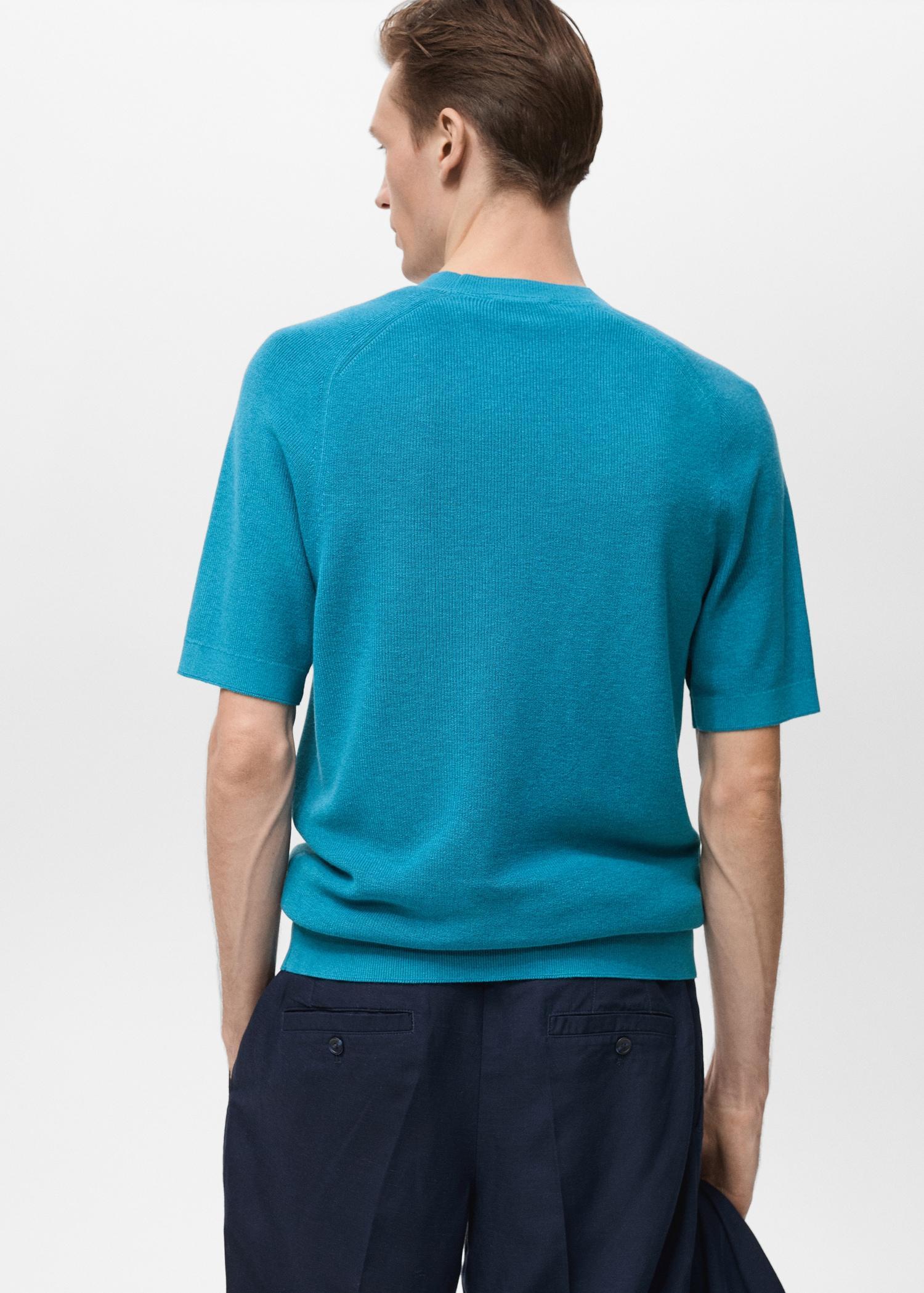 Fine-knit T-shirt - Men | MANGO USA Product Image