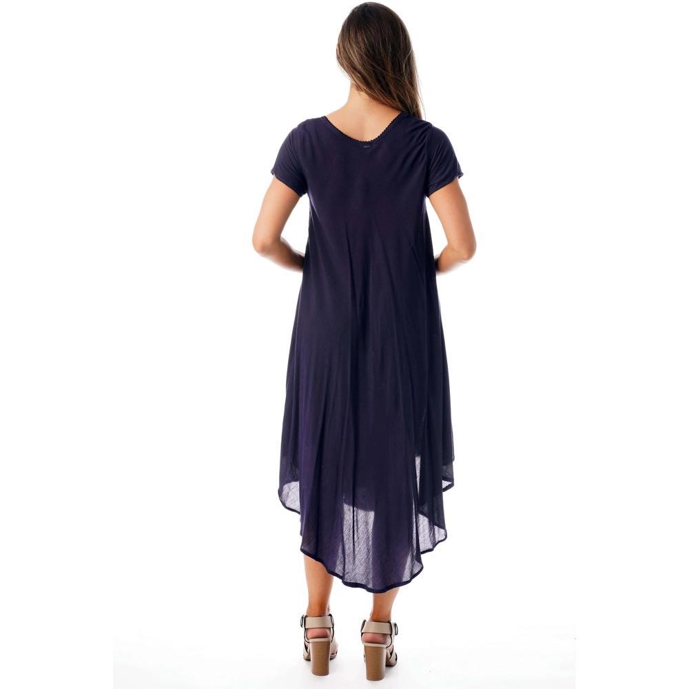 Riviera Sun Womens Embroidered Summer Dress - Short Sleeve Beach Cover Up with Woolen Embroidery- Dresses for Women Product Image