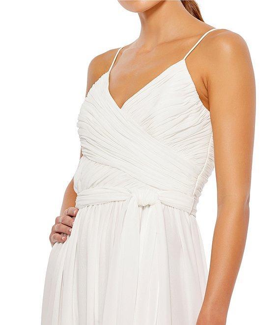 Mac Duggal Ruched Bodice Tie Waist Chiffon Jumpsuit Product Image