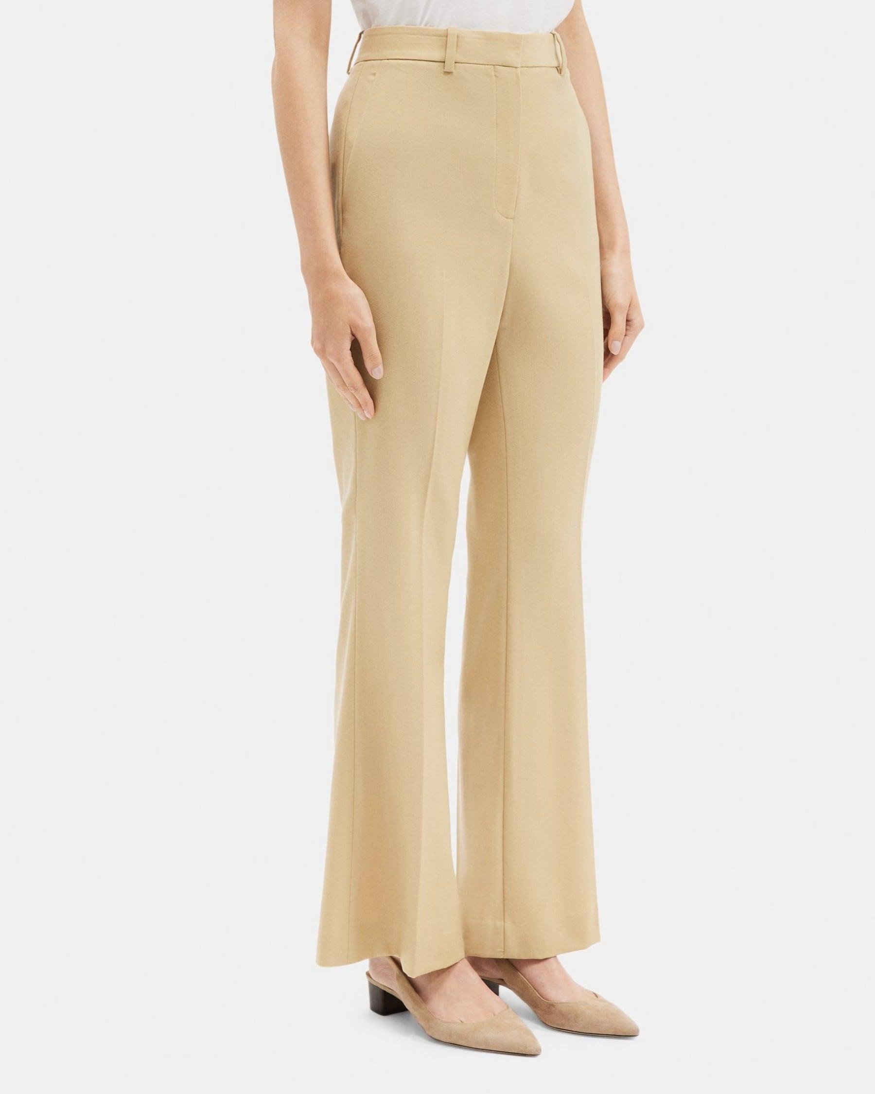 Flared High-Waist Pant in Wool Flannel Product Image
