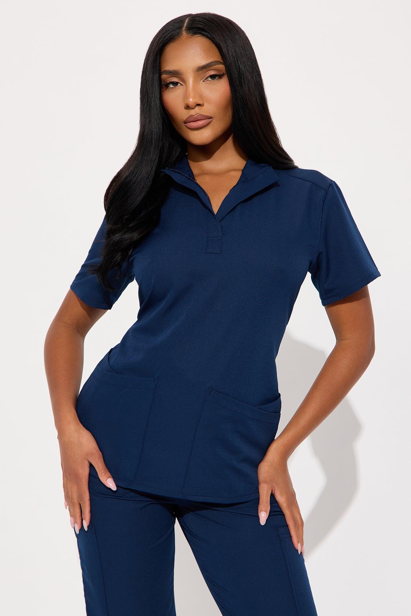 Ready For Anything 4 Way Stretch Uniform Scrub Pant Set - Navy Product Image