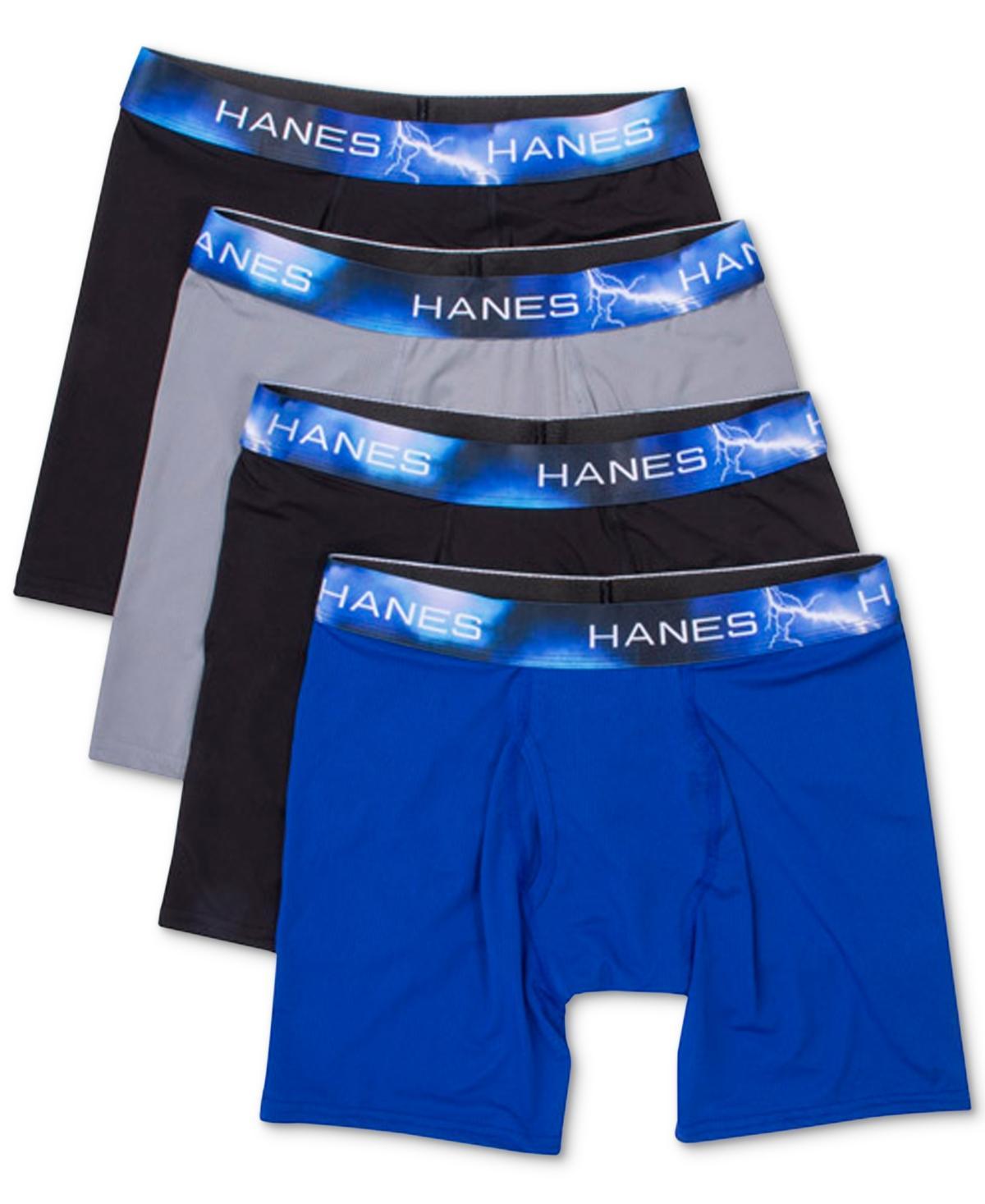 Hanes Sport Mens Air Mesh Boxer Brief Underwear, X-Temp, Assorted Solids, 4-Pack Assortment 2 S Product Image