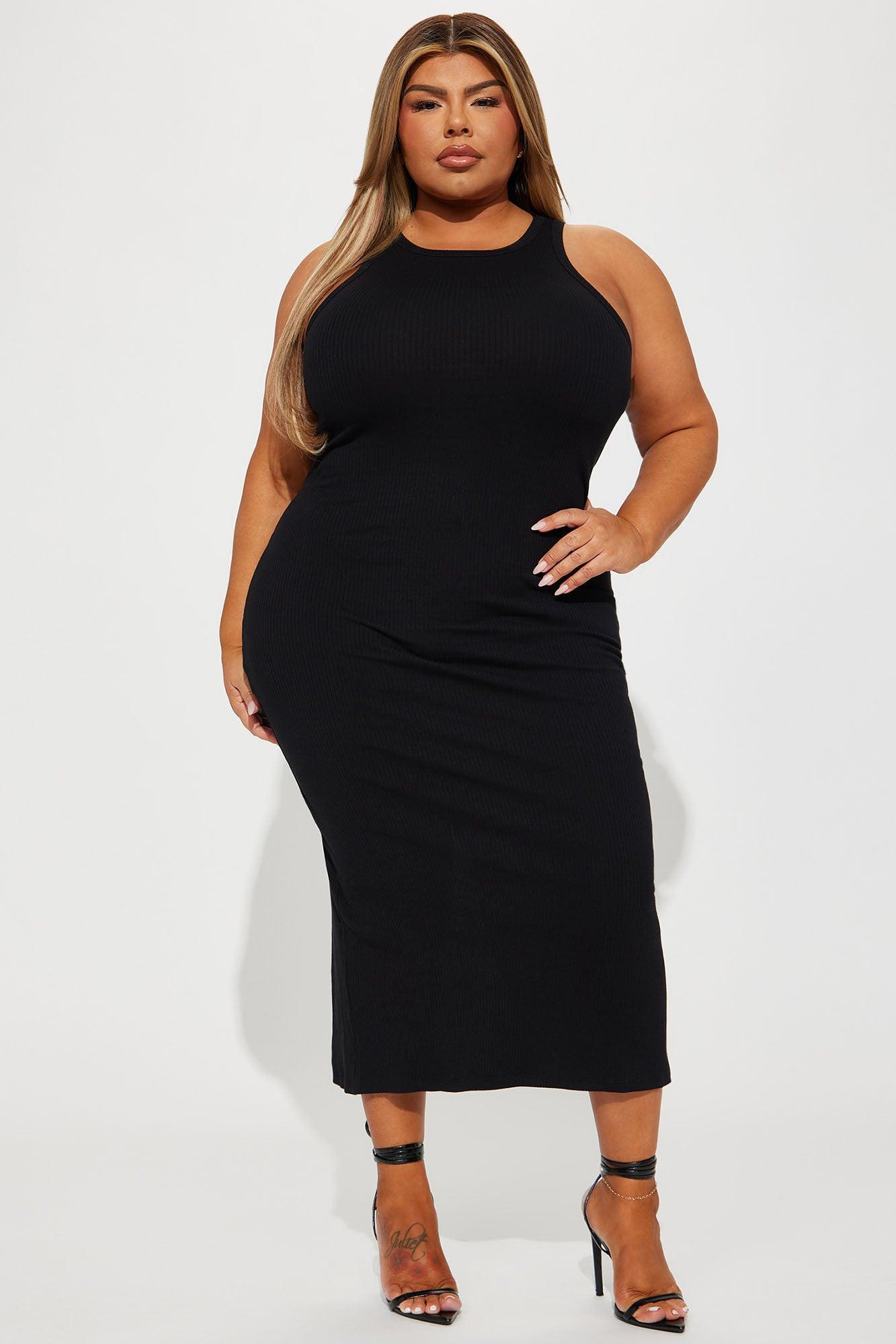 Danielle Ribbed Maxi Dress - Black Product Image