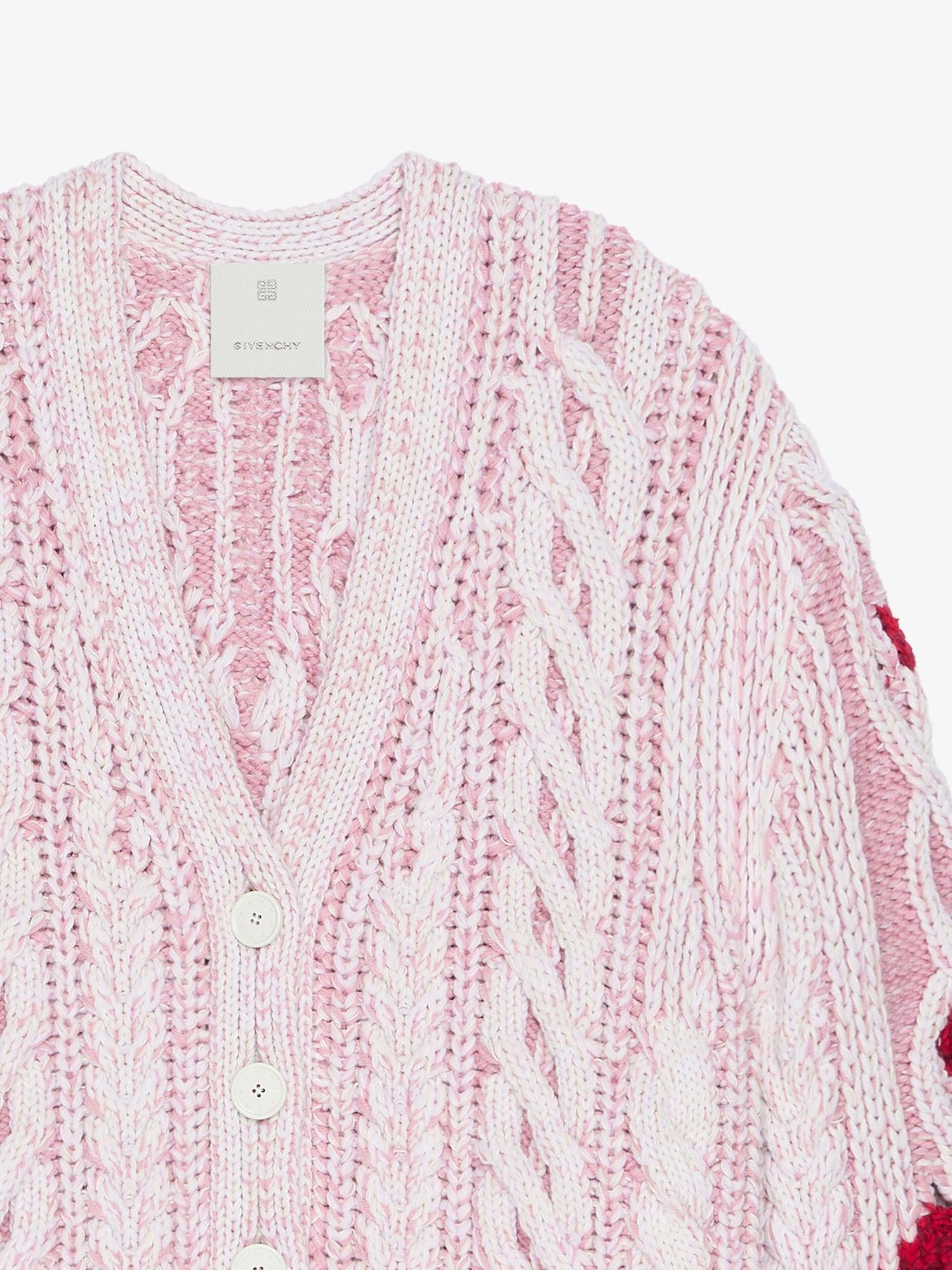 Cardigan in cable-knit with snake jacquard Product Image