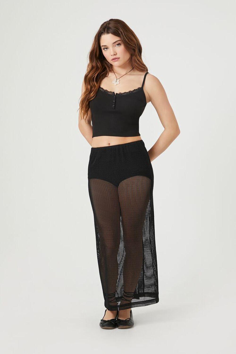 Sheer Crochet Maxi Skirt | Forever 21 Product Image