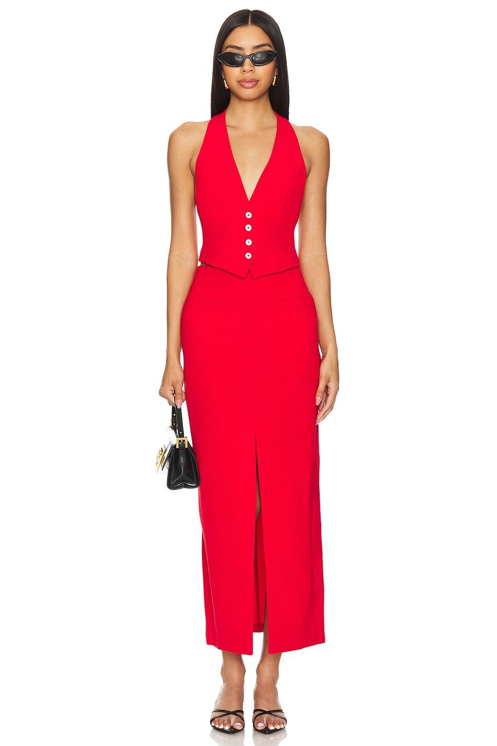 Lovers and Friends Zinnia Vest in Red Product Image
