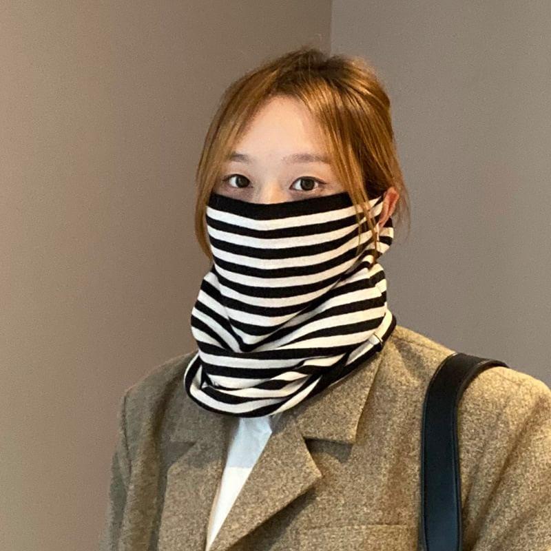 Striped Multi-Way Knit Scarf / Beanie Product Image