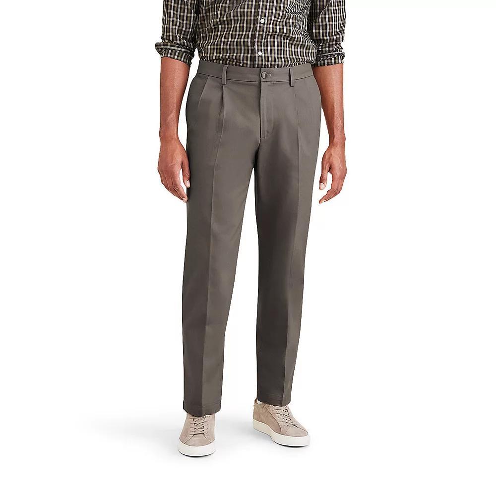 Men's Dockers Signature Iron Free Stain Defender Classic-Fit Khaki Pleated Pants, Size: 42X30, Dark Pebble Product Image