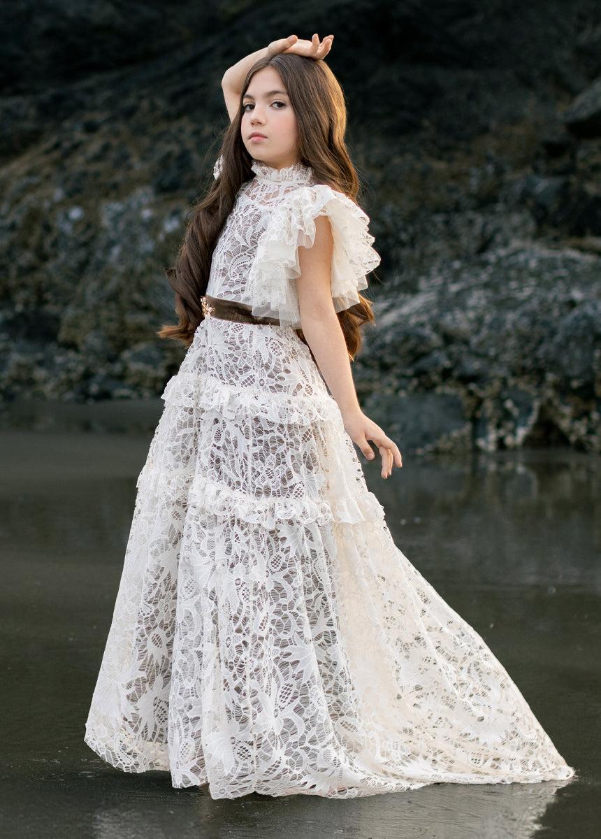 Alethea Impact Dress in Cream Girls Product Image